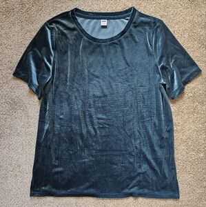 Old Navy Teal Velvet Relaxed T-Shirt medium